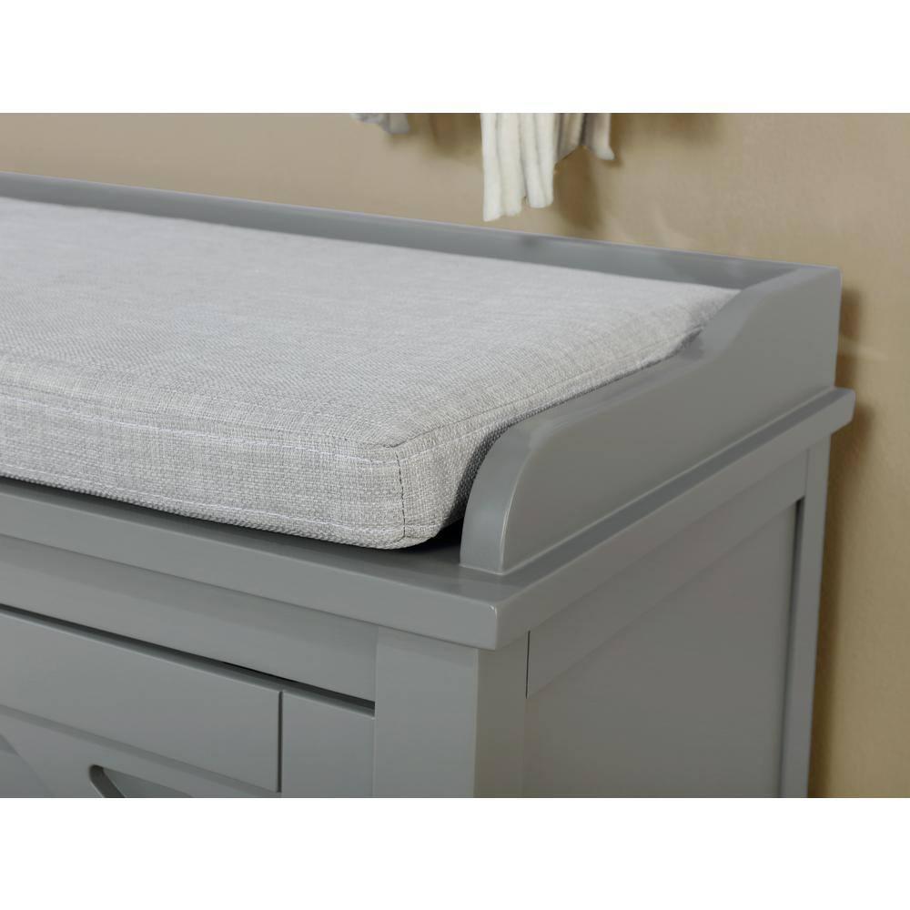 Alaterre Furniture Coventry 45 in. Pine Wood Storage Bench with Cushion, Entryway Organization & Decoration, 3 Adjustable/Removable Cubbies, Gray