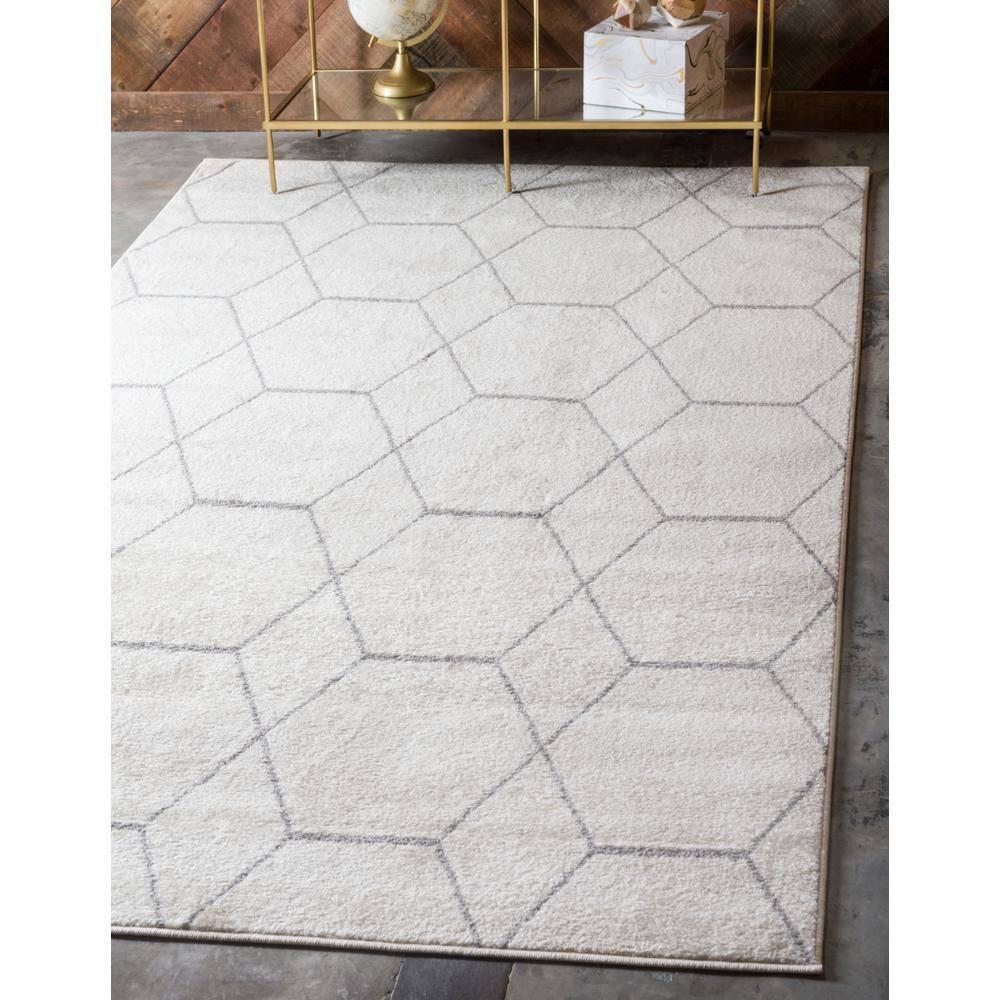 Unique Loom 5' 0 x 8' 0 Trellis Frieze Geometric Ivory Area Rug