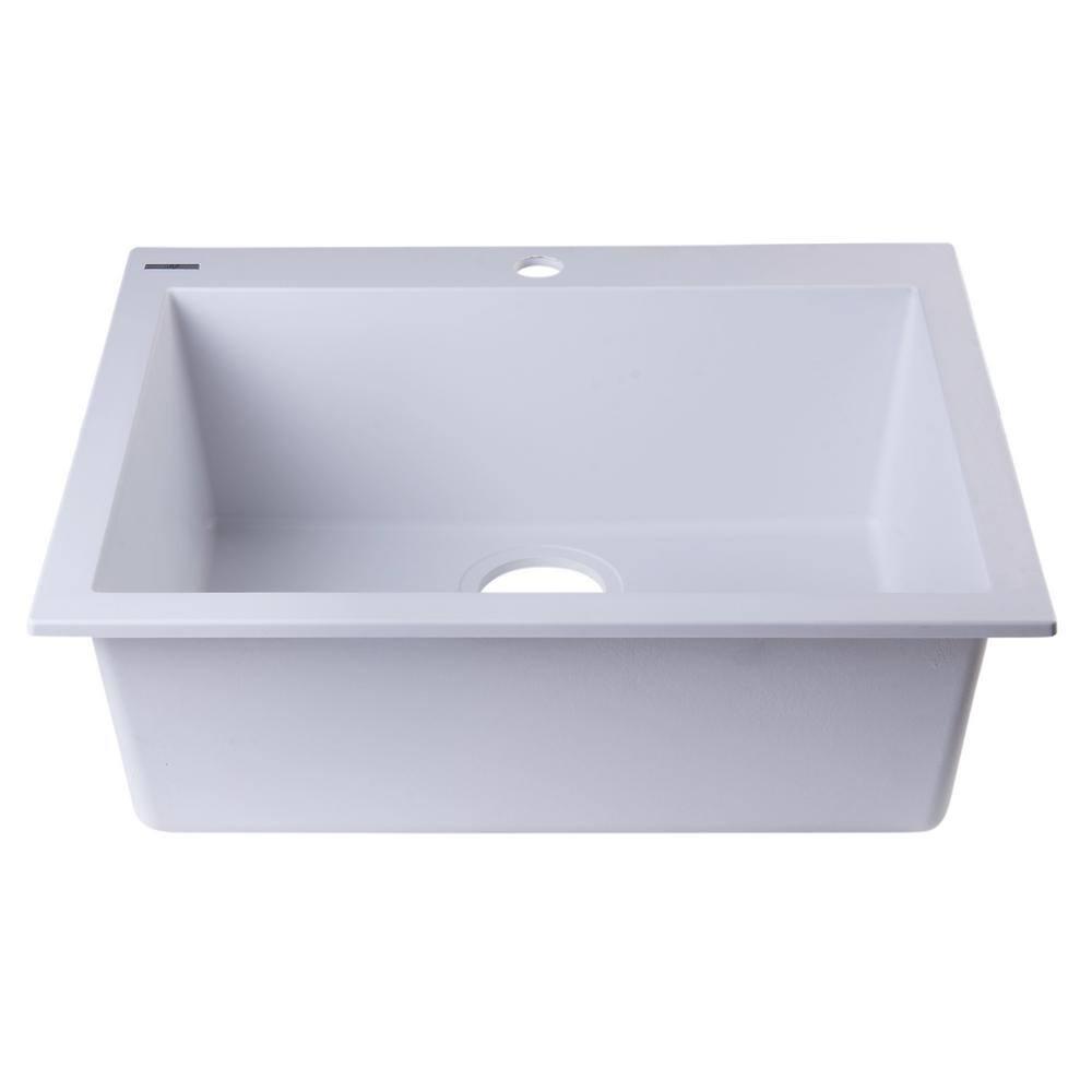 23.63'' L Drop-In Single Bowl Granite Kitchen Sink