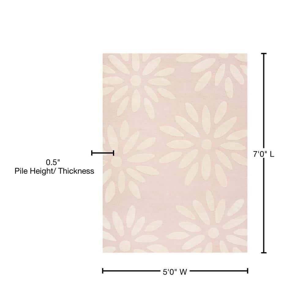 Safavieh Kids Daisy SFK914 Hand Tufted Indoor Area Rug - Pink/Ivory - 5'x7' - Safavieh