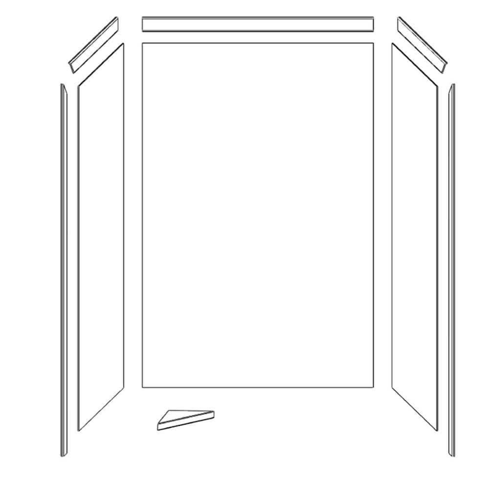 FlexStone Elegance 3-Panel 48"W x 36"D x 80"H Alcove Shower Surround