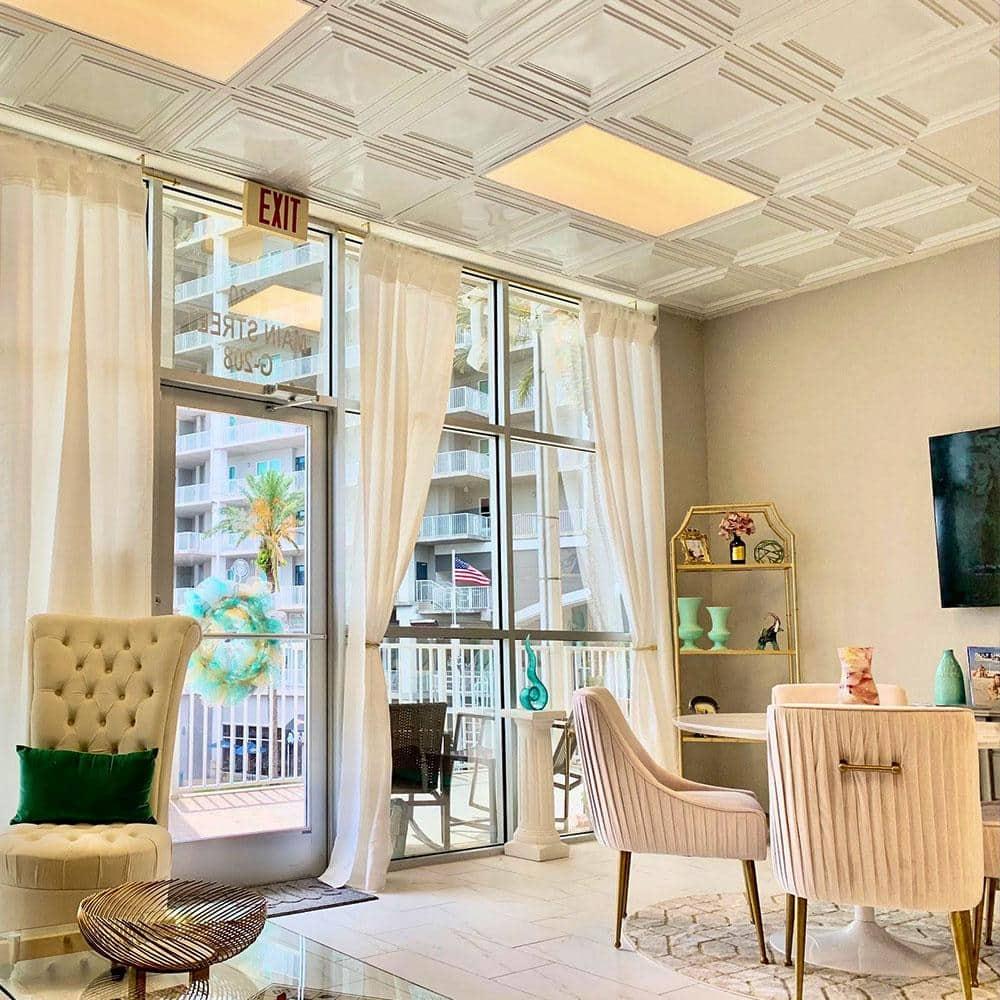 FromPlainToBeautifulInHours Economy Drop-In PVC Ceiling Tile (Set of 50)