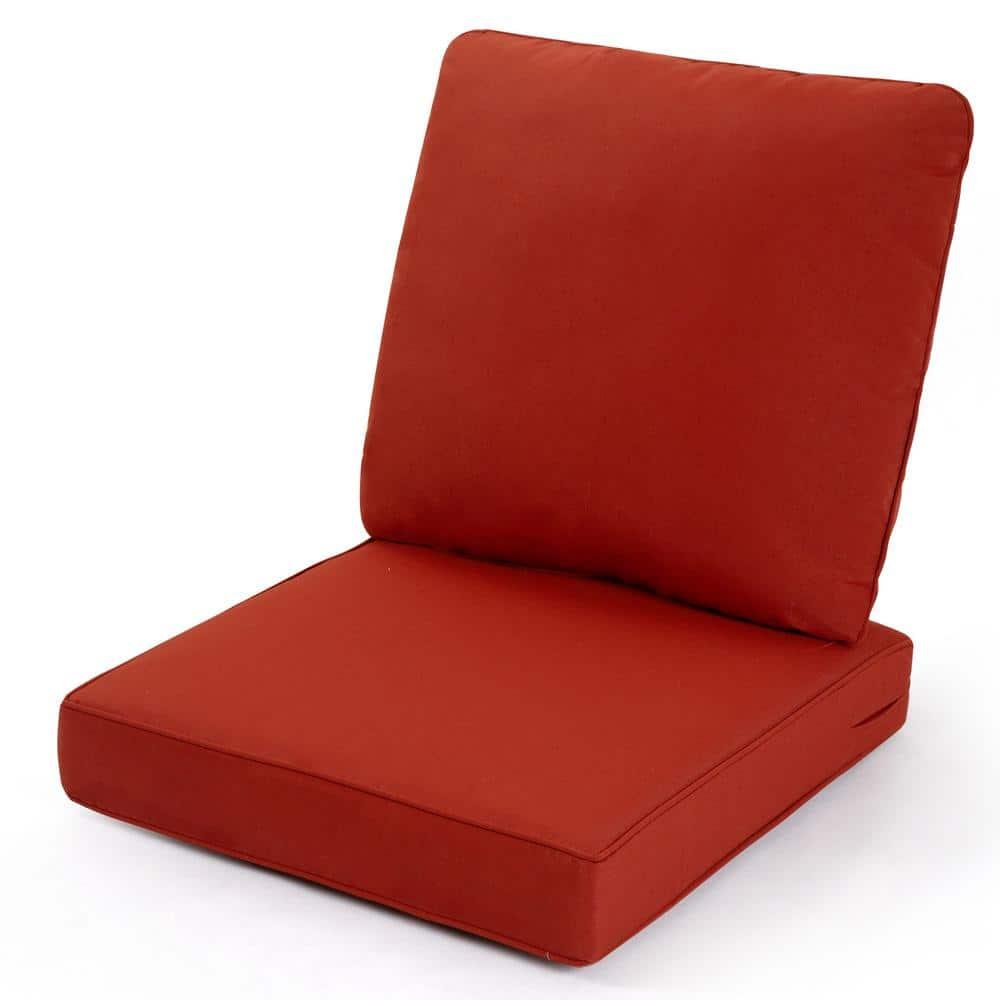 Yeahumalia Patio Deep Seat Cushions 23'' x 24'' with Removable Cover, Water and Fade Resistant, Red