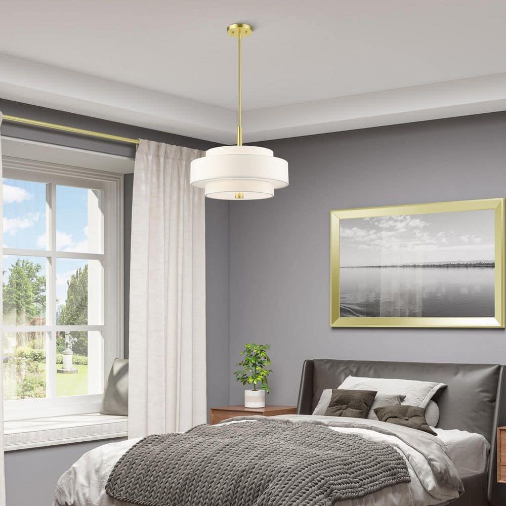 Livex Lighting Meridian 4 - Light Chandelier in  Satin Brass