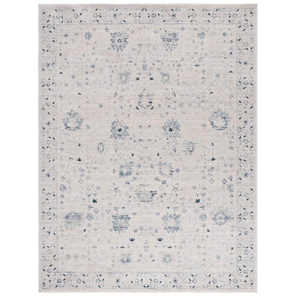 Antique Patina ANP656 Machine Made Loomed Area Rug - Ivory/Blue - 9'-0" x 11'-6" - Safavieh