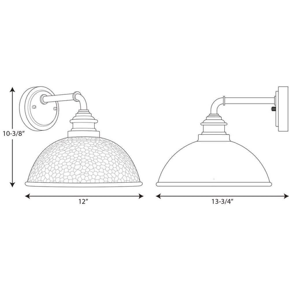 Progress Lighting Englewood 1-Light Medium Wall Lantern, Antique Bronze, Metallic Copper Shade, Wet Rated, Farmhouse Style