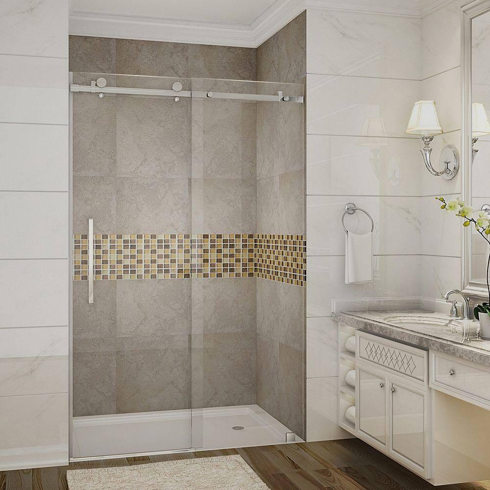Moselle 75" H Single Sliding Frameless Shower Door