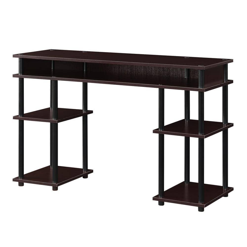 Convenience Concepts Designs2Go 30 inches Tall No Tools Student Desk with Shelves, Espresso/Black