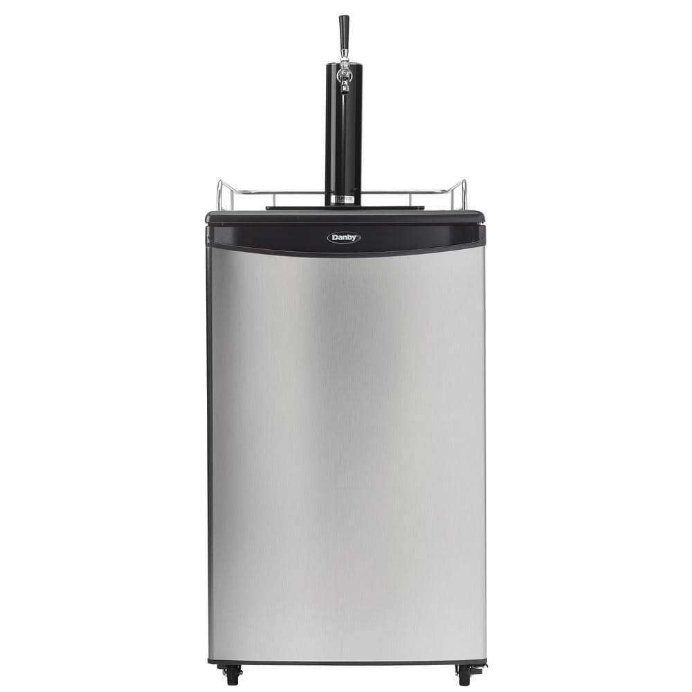 Danby Danby 5.4 Cubic Feet Silver Single Tap Half Barrel (Full Size) Freestanding Kegerator with Adjustable Temperature