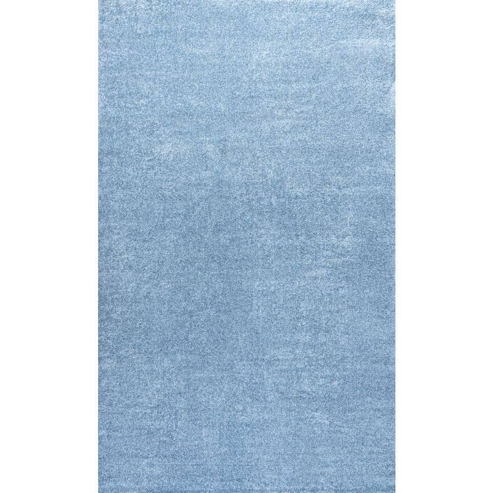 10' X 14' Rectangle Haze Solid Low-Pile Area Rug , Classic Blue - JONATHAN Y