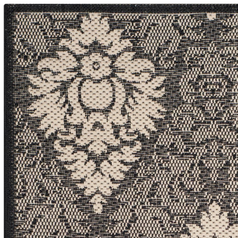 Courtyard CY2714 Power Loomed Indoor and Outdoor Accent Rug - Black/Sand - 2'x3'7" - Safavieh