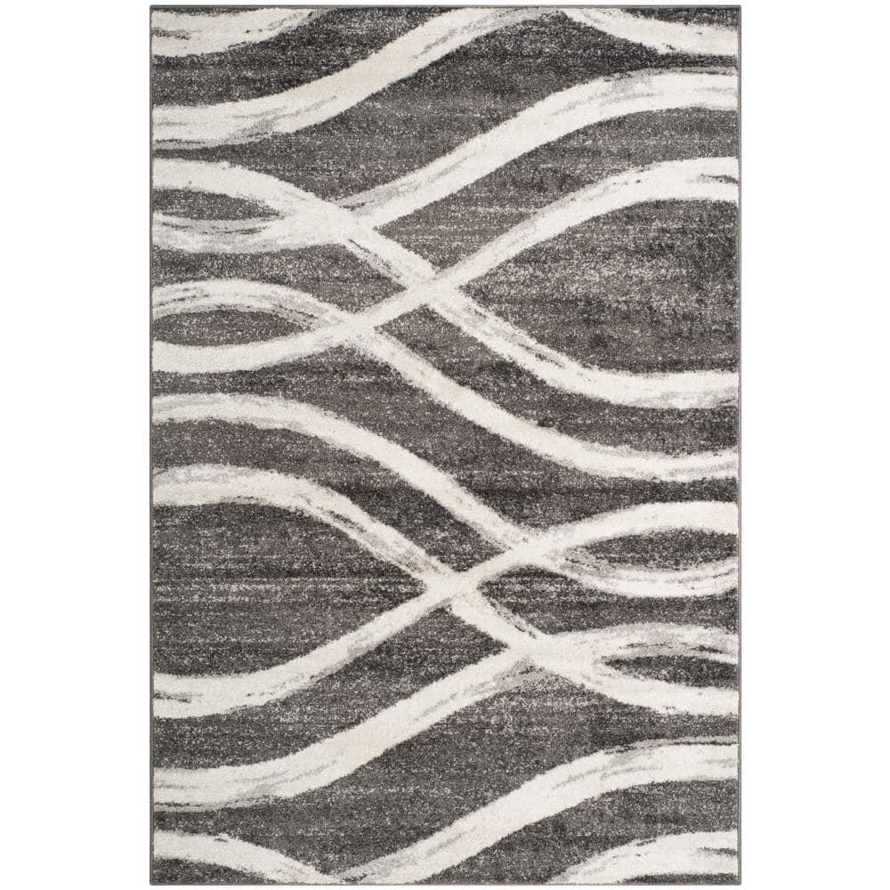 Adirondack ADR125 Machine Made Indoor Area Rug - Charcoal/Ivory - 6'x9' - Safavieh