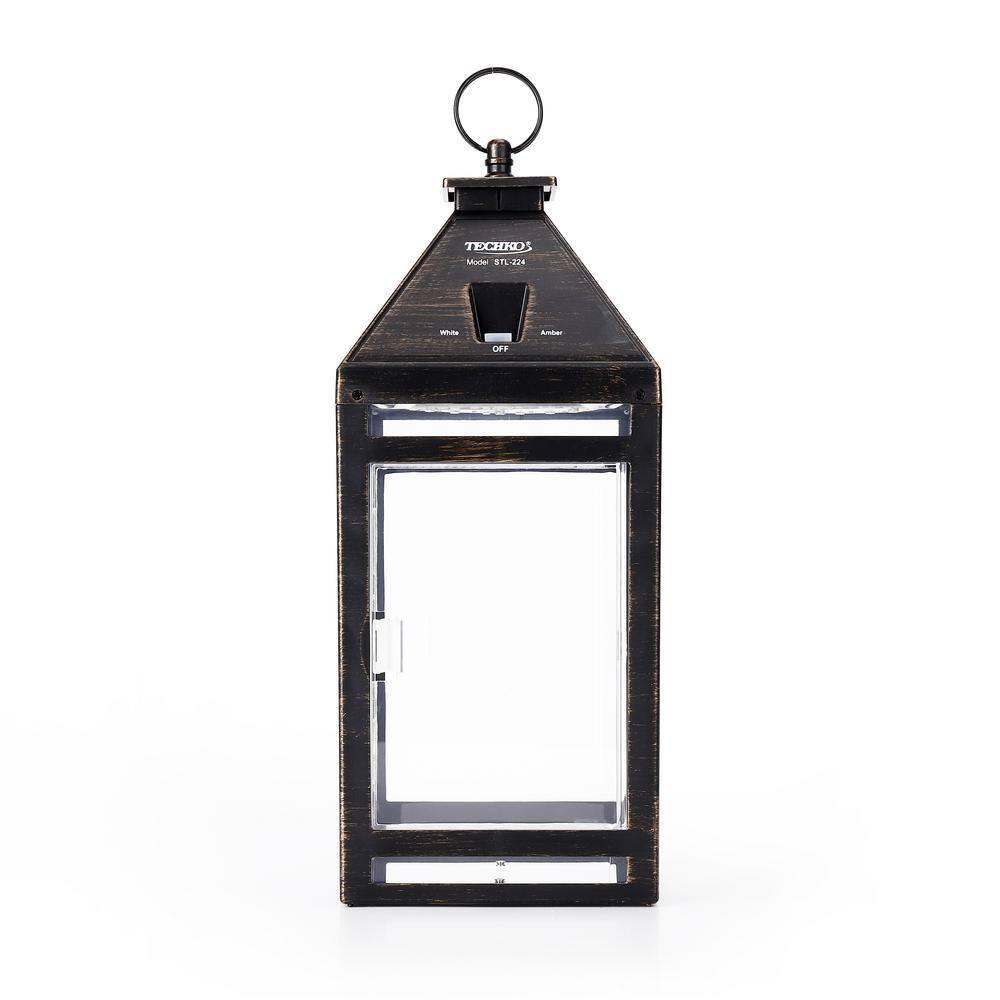 Techko 12.88 Outdoor Vintage Solar LED Lantern with Auto Dawn-to-Dusk Sensor