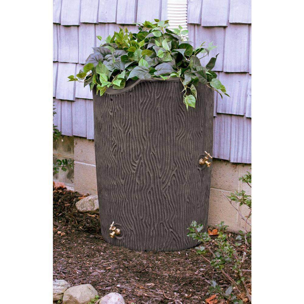 Good Ideas Good Ideas 50 Gallons Plastic Drainable Dual Overflow Planter Rain Barrel