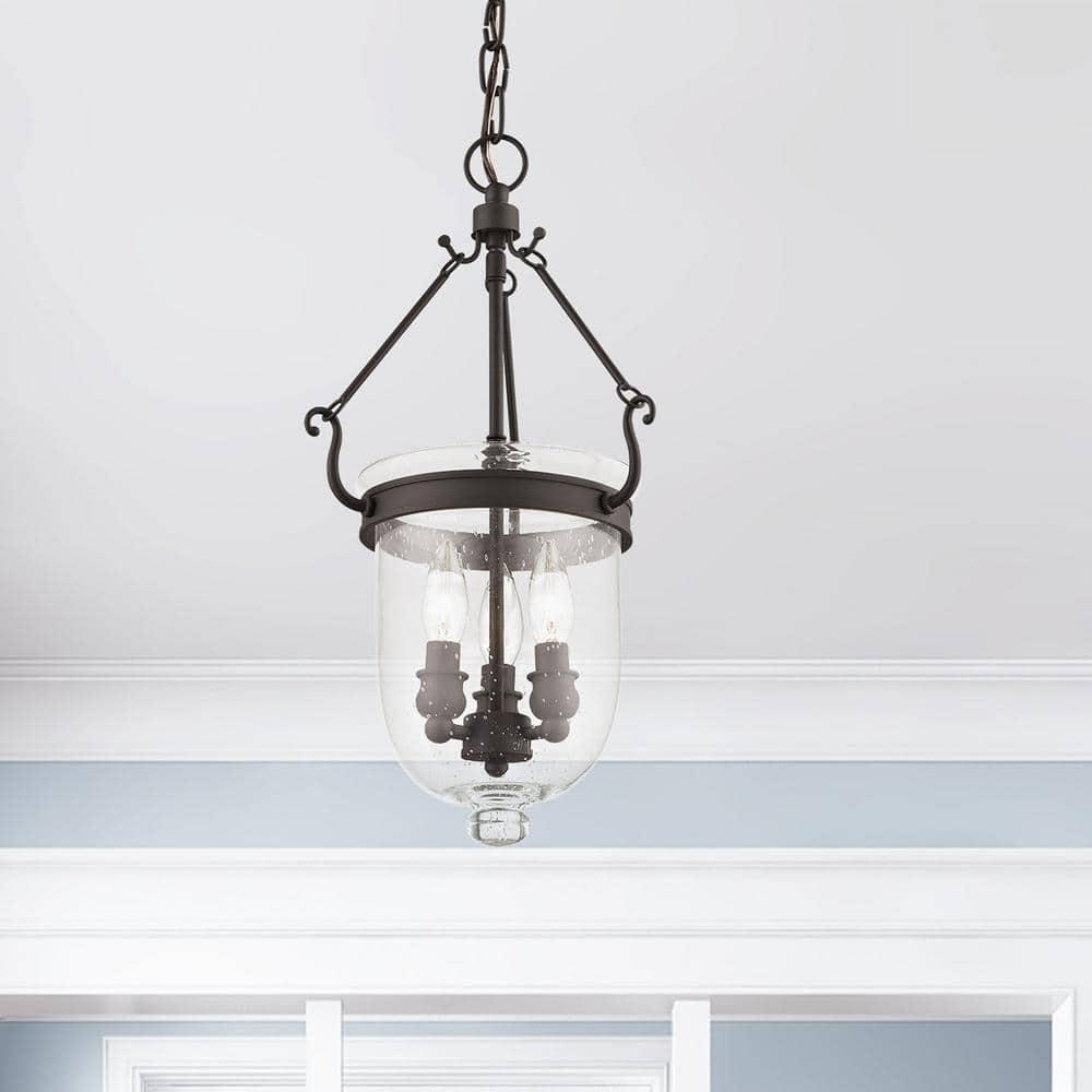 Livex Lighting Jefferson 3 Light Bronze Chain Lantern