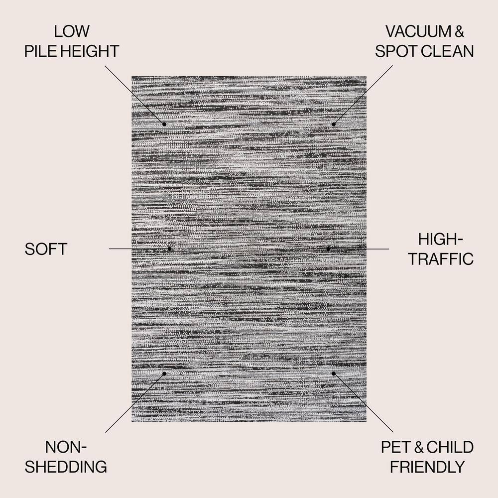 JONATHAN Y Loom Modern Strie'  Black/Gray 8 ft. x 10 ft. Area Rug
