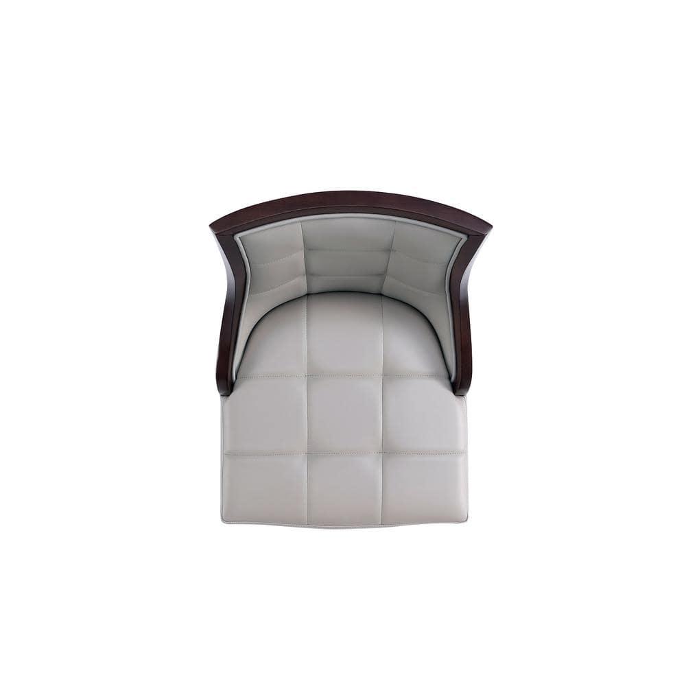 Fifth Avenue Upholstered Beech Wood Faux Leather Barstool Light Gray - Manhattan Comfort: Elegant Counter Chair, Fixed Height