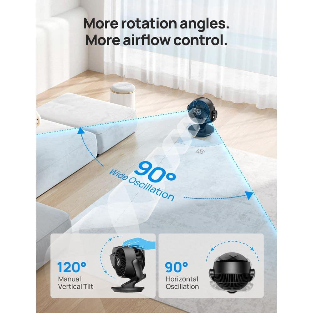 BEACHWATER POOL & SPA, LLC Table Fan For Bedroom, 13-Inch Oscillating Air Circulator Fan, 120° Tilt Adjustment, 28Db Ultra-Quiet, 70Ft Powerful Airflow, 4 Speeds Desk Fans With Remote For Whole Room, Home, Office
