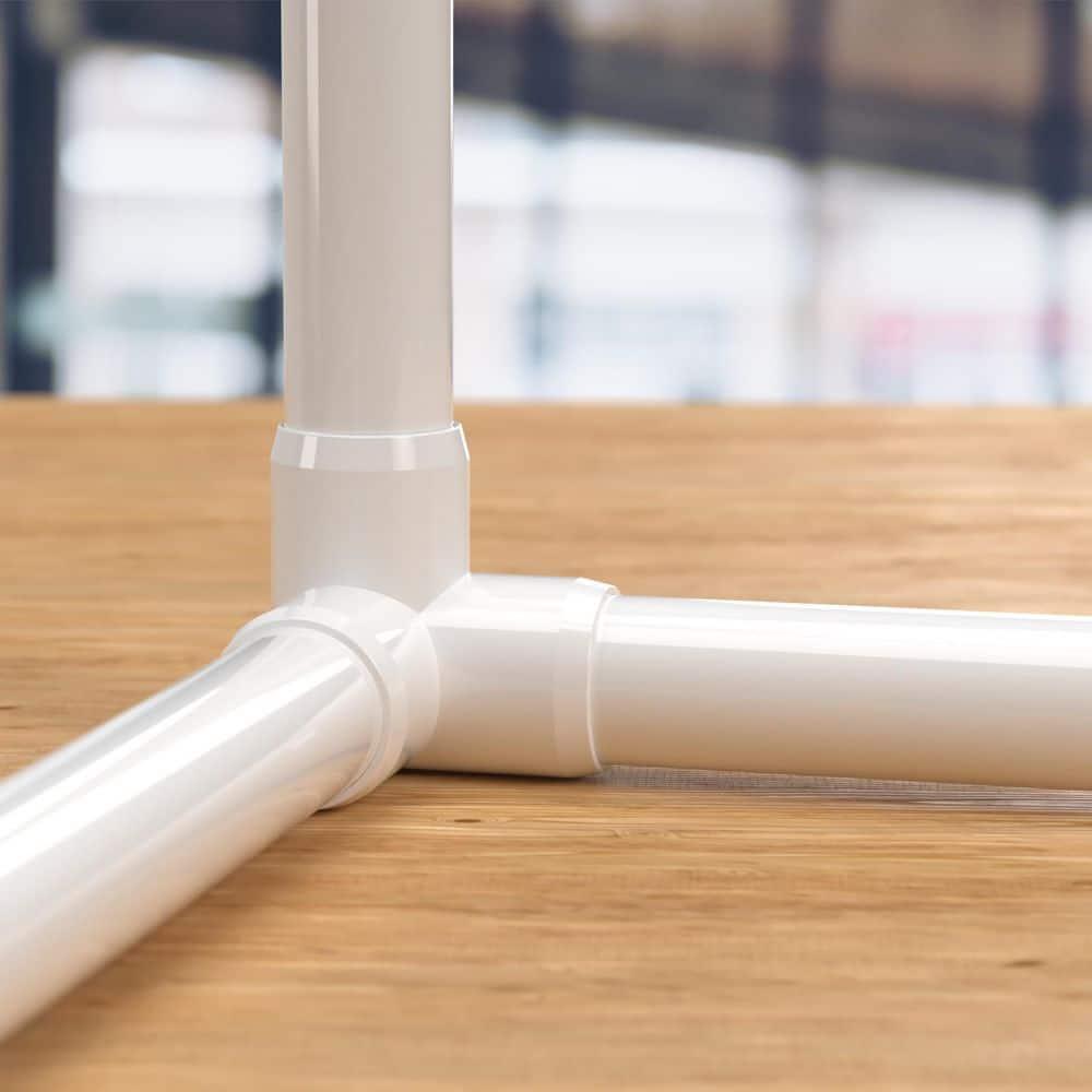 FORMUFIT 1/2" 3-Way Elbow Furniture Grade PVC Fitting in White, Made In USA, UV-Resistant, Impact-Proof, 0.840" Actual Socket Diameter (10-Pack) - F0123WE-WH-10
