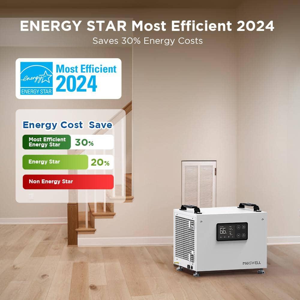 70 Pints Commercial Dehumidifier, Portable Crawl Space Dehumidifier for Basement Energy Star Certified Compact Dehumidifiers for Home with Drain Hose, Auto Defrost, Timer