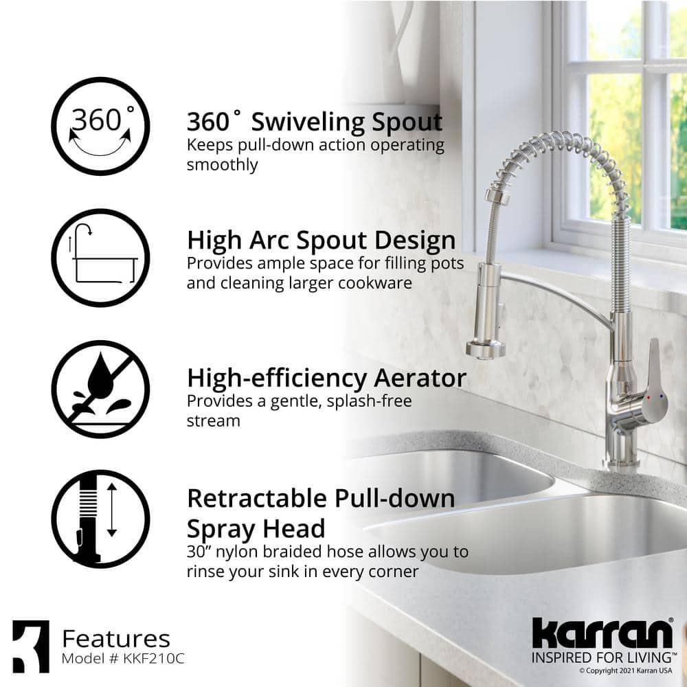 Karran Scottsdale Single-Handle Pull-Down Sprayer Kitchen Faucet