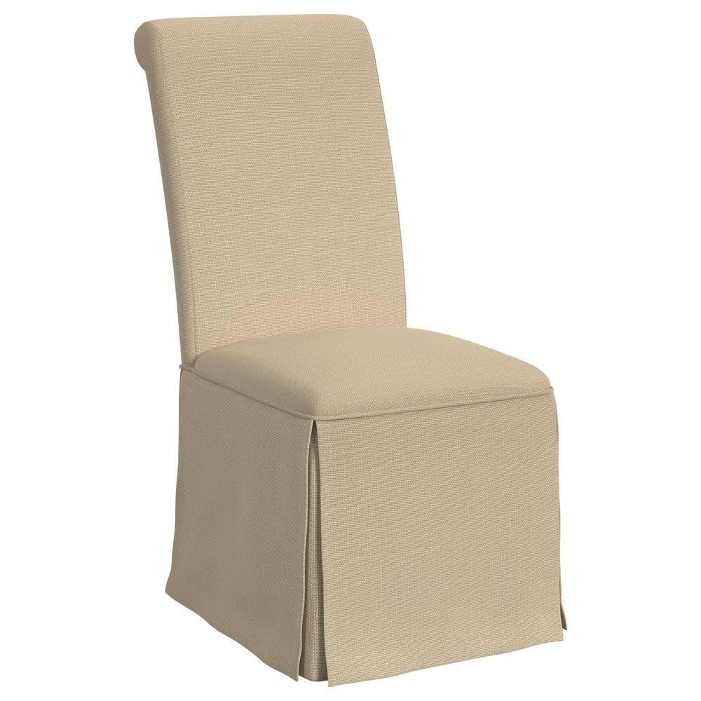 Coaster Shawna Fabric Upholstered Skirted Dining Chair in Khaki