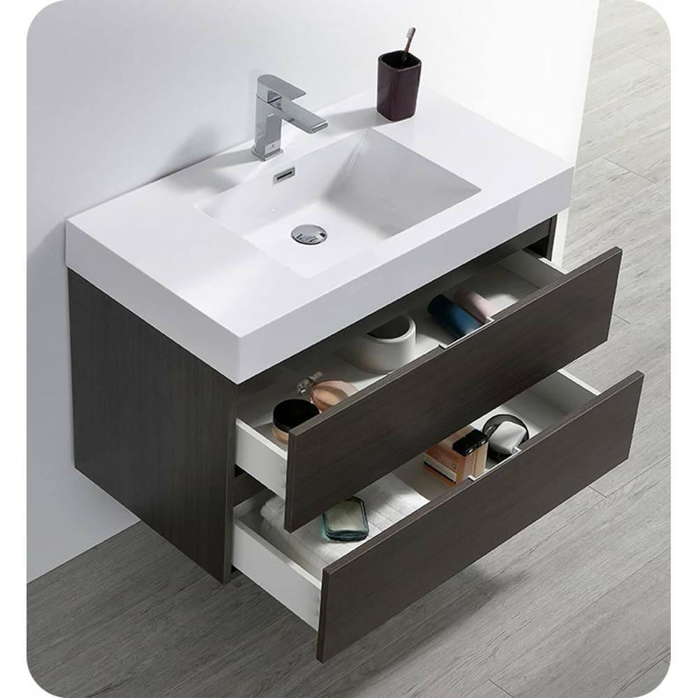 Valencia 36" Wall Mount Single Sink Bathroom Vanity with Top and Sink (Faucet Not Included)