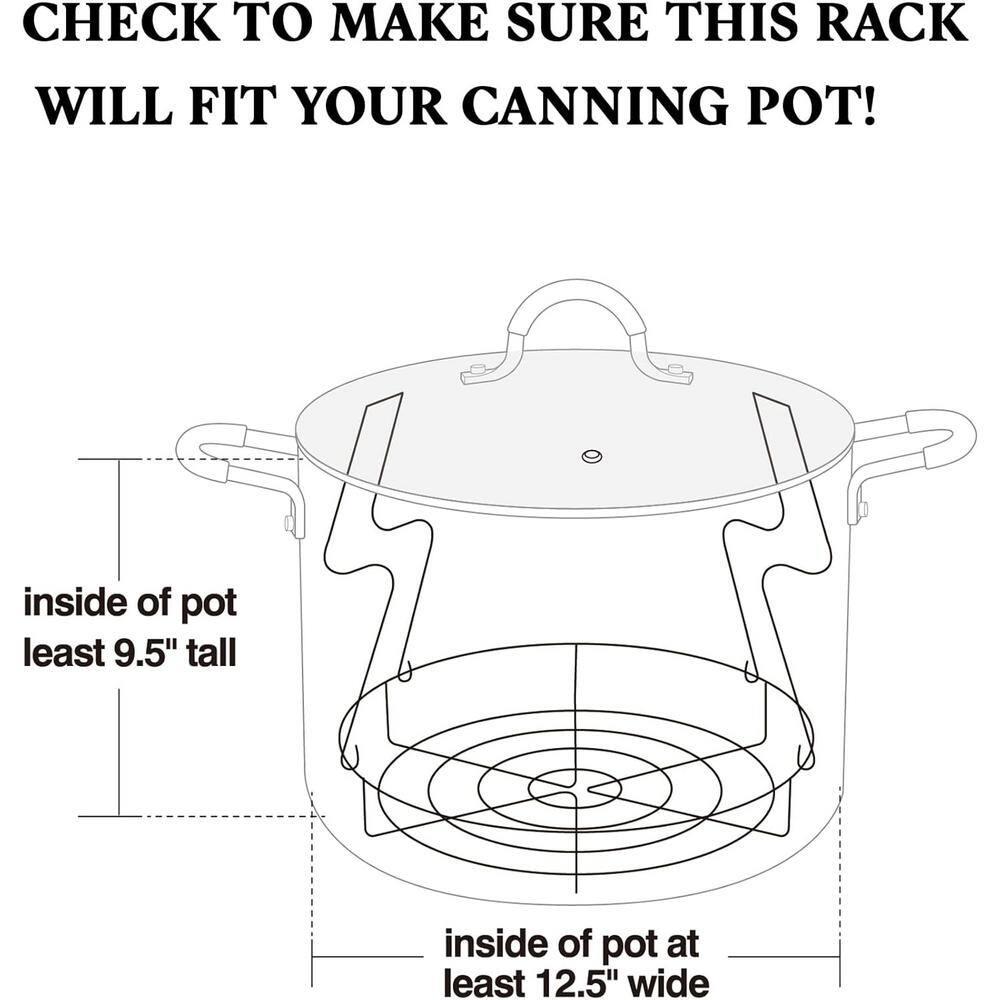 Cook N Home Cook N Home 12-inch Canning Rack, 2 Pack, Stainless Steel Steamer Canning Jar Rack, Kit For Regular Wide Mouth Mason Jars Ball Jars Holds 8 Pint Or 7 Quart Jars