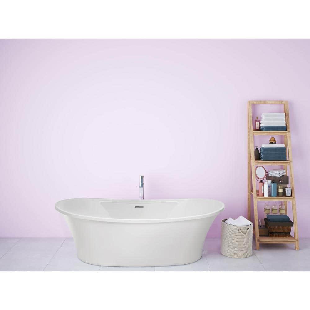 Breanne Studio 60" x 36" Freestanding Soaking Acrylic Bathtub