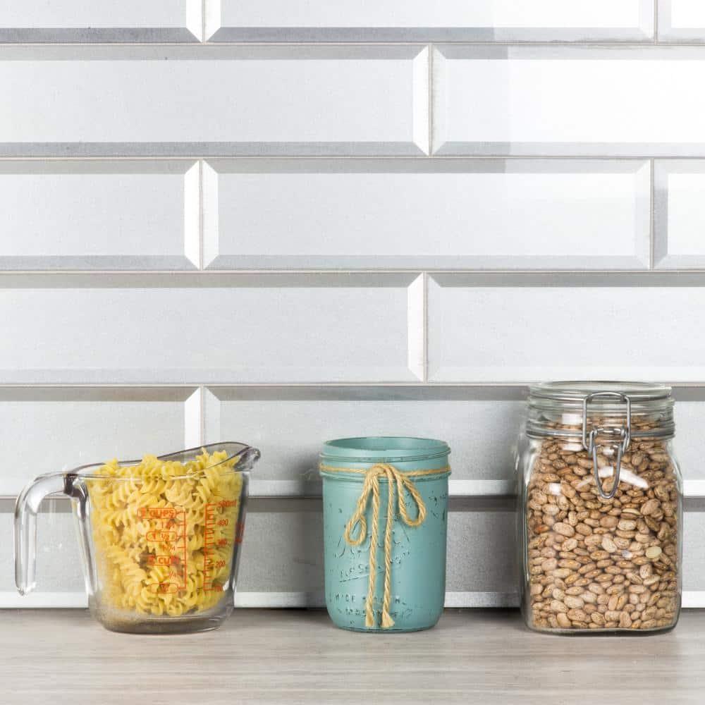 Forever Matte 3 in. x 6 in. Diamond Grade Glass Straight Edge Subway Decorative Kitchen & Bathroom Wall Tile