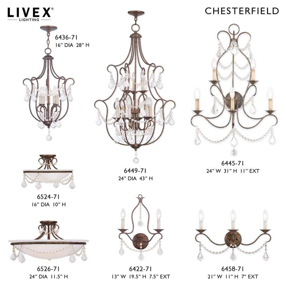Livex Lighting Chesterfield 2 - Light Wall Light in  Hand Applied Venetian Golden Bronze