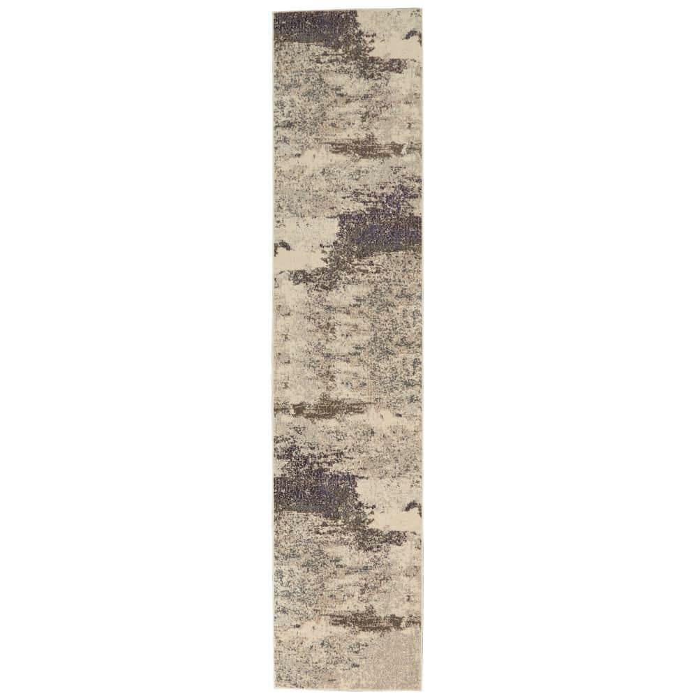 Nourison Celestial CES02 2'2" x 10' Ivory/Grey Area Rug
