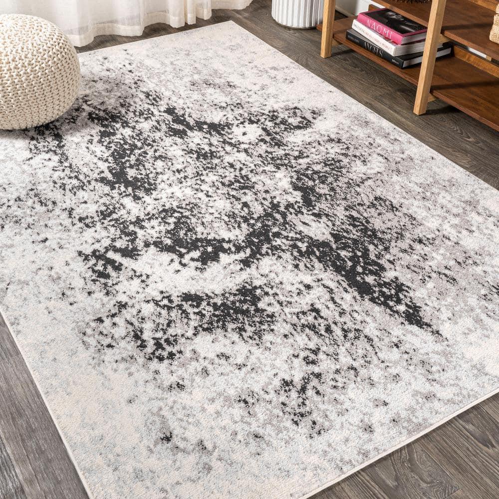 5'x8' Dune Modern Abstract Area Rug, Cream/Gray - JONATHAN Y