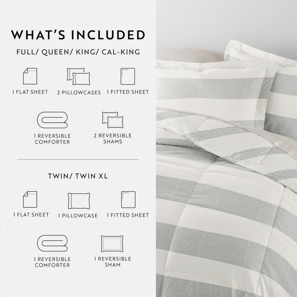 IEnjoy Home 7-Piece Bedding Bundle - Pattern Comforter and Sheet Set