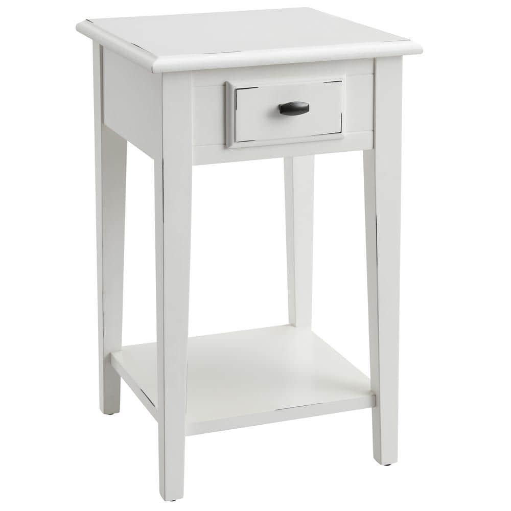 Leick Home Haven Ridge Square End Table in Farmhouse White