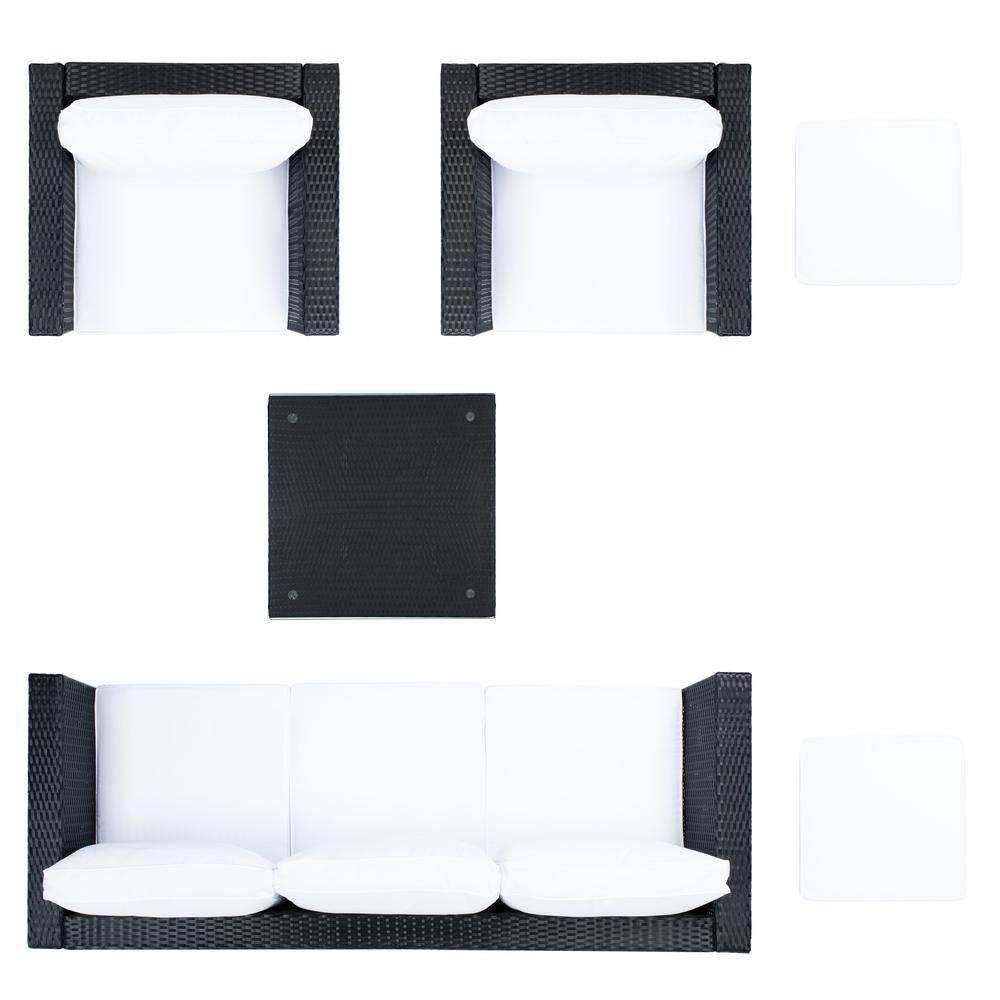 Presla 6 Pc Living Set - Indoor/Outdoor - PAT7715 - Black/White - Safavieh