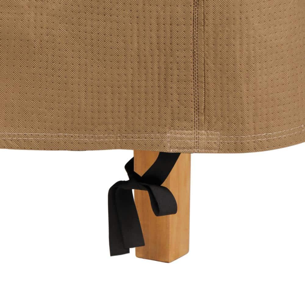Duck Covers Essential Rectangular/Oval Table Cover & Chair Set Cover - Water Resistant Outdoor Furniture Cover, 109"L x 84"W x 32"H, Latte