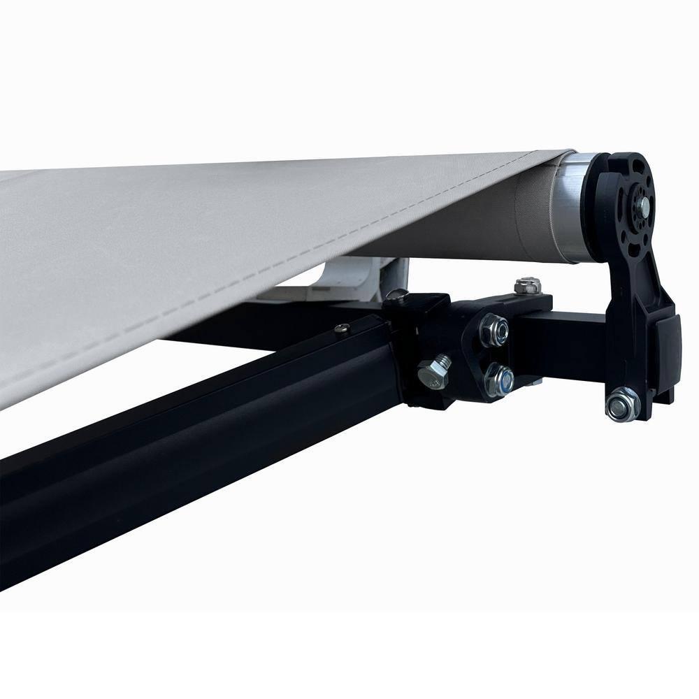 ALEKO Motorized Retractable Patio Awning- Black Frame