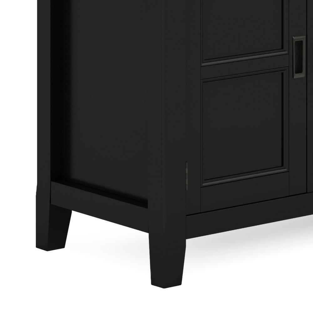 Burlington SOLID WOOD 72"Wide  TV Media Stand in Black  For TVs up to 80 inches