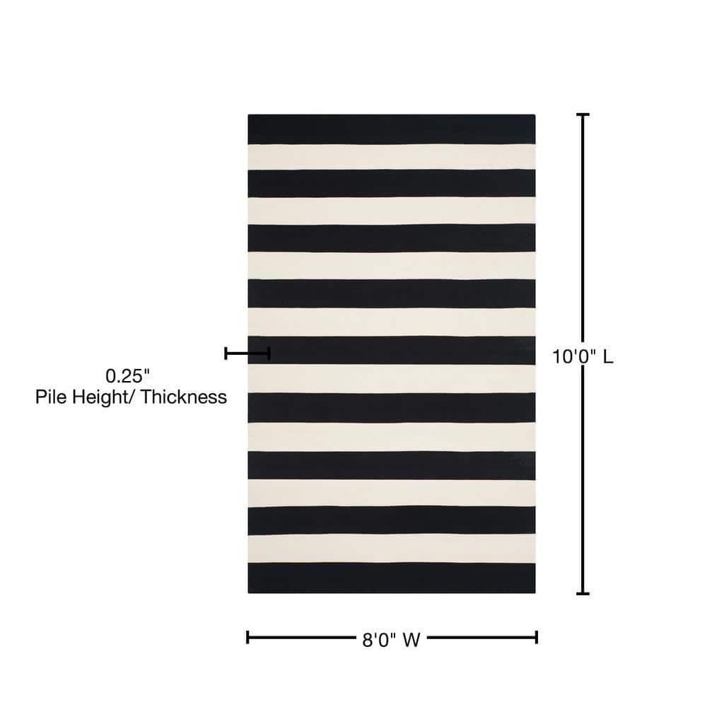 Montauk MTK712 Hand Woven Indoor Area Rug - Black/Ivory - 8'x10' - Safavieh