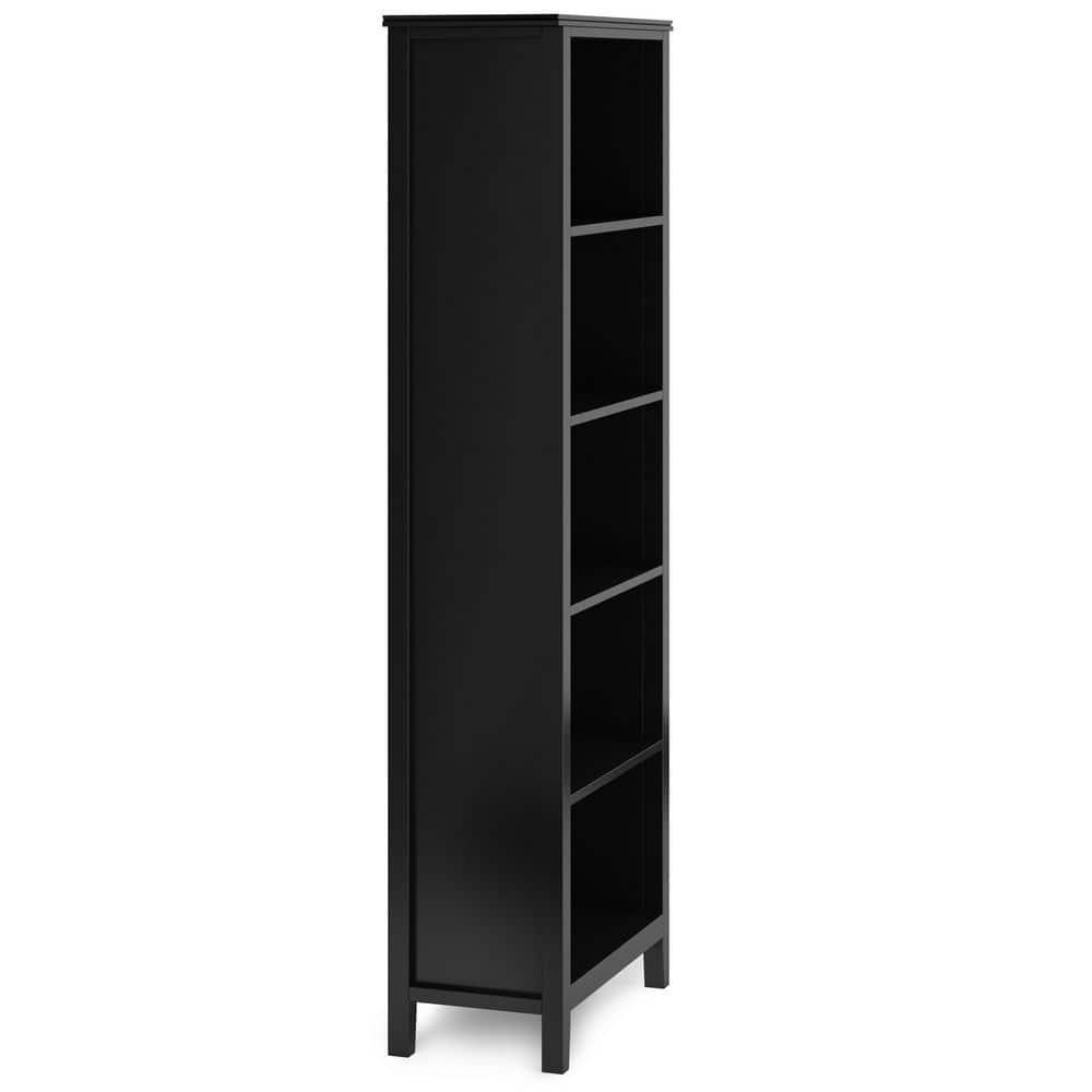 Simpli Home Artisan SOLID WOOD 72 inch x 26 inch Contemporary 5 Shelf Bookcase in Black