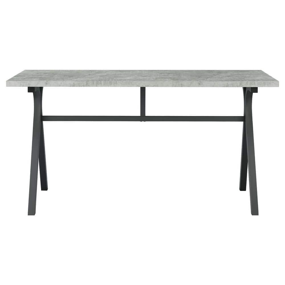 Tatum Rectangular Writing Desk Cement and Gunmetal
