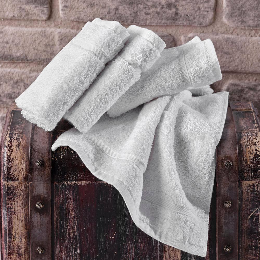 Hawmam Linen Washcloth Linen Set Original Turkish Cotton, Maximum Softness & Absorbency Face Towels for Kitchen & Cleaning (White)