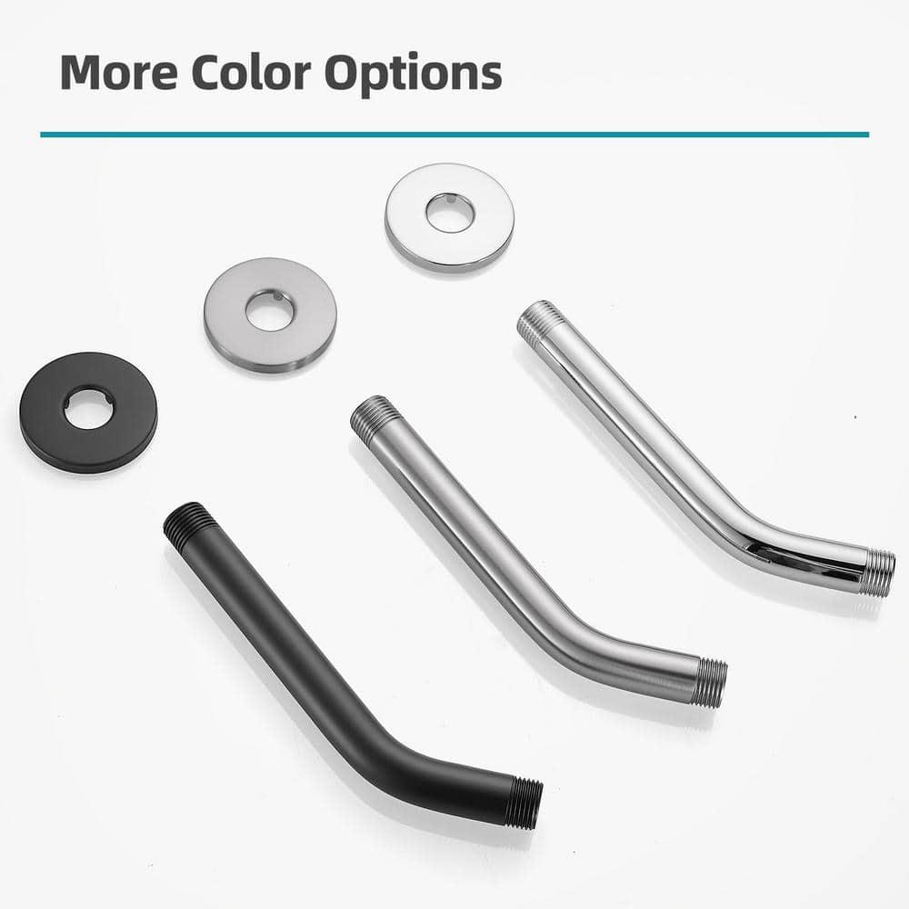 Brushed Nickel 6 Inch Stainless Steel Wall-Mounted Shower A-Rm And Flange Shower Head