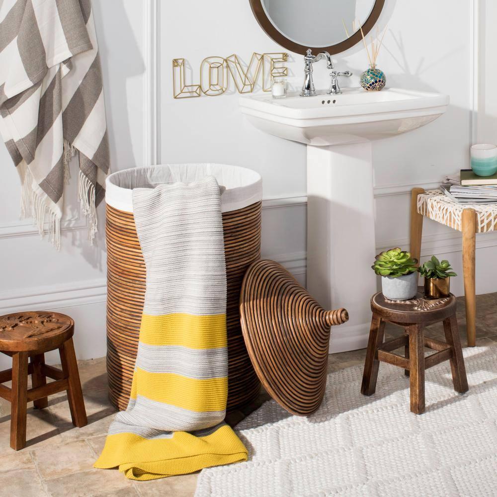 Safavieh Wellington Nautical Rattan Storage Hamper with Liner