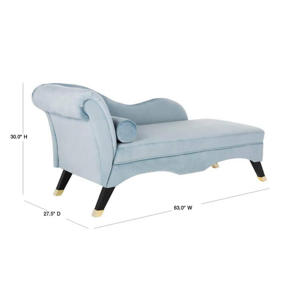 Caiden Chaise - FOX6284 - Slate Blue/Black - Safavieh