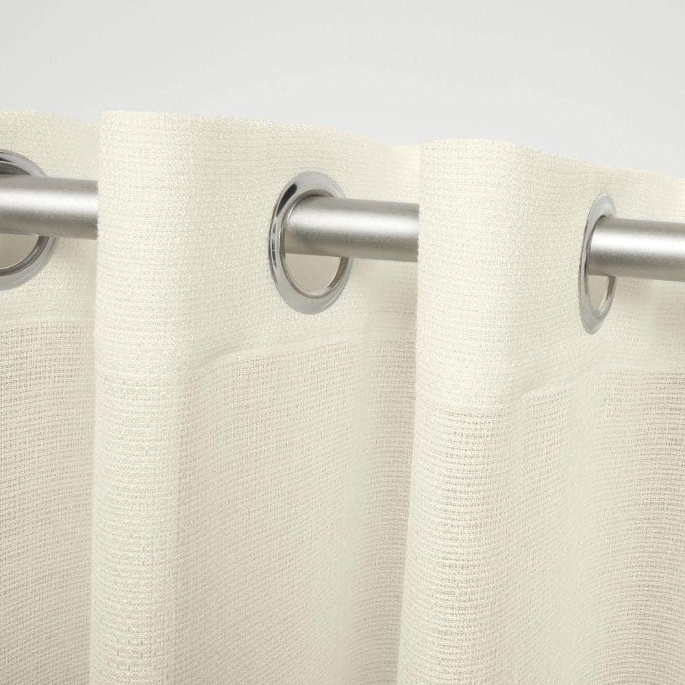 Set of 2 84"x54" Miami Textured Indoor/Outdoor Grommet Top Curtain Panel Ivory - Exclusive Home