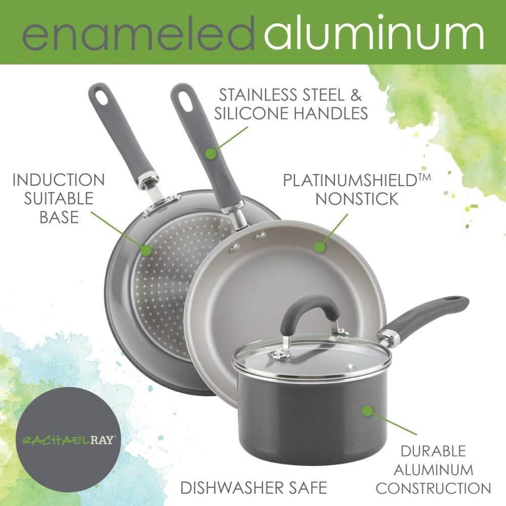 Rachael Ray Rachael Ray Create Delicious Nonstick Induction Deep Frying Pan / Skillet with Lid, 9.5 Inch