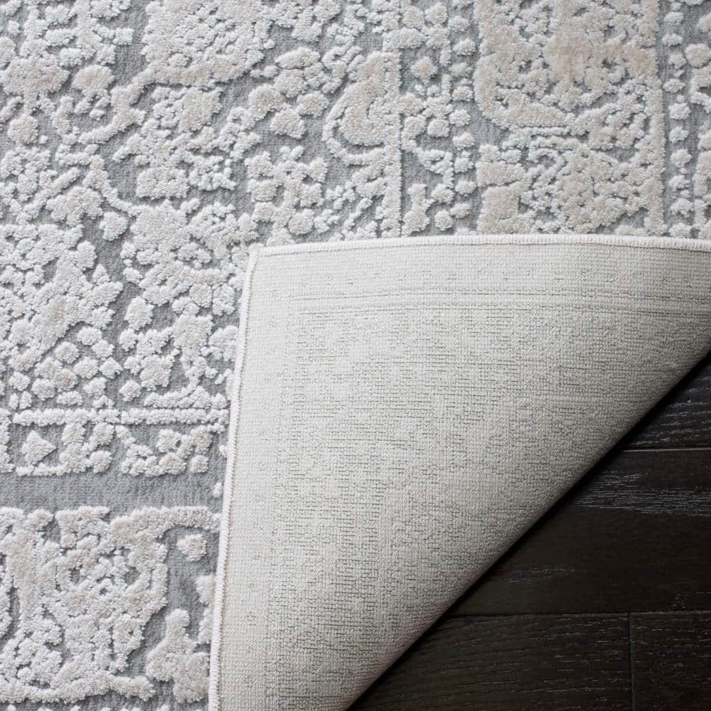 Reflection RFT663 Power Loomed Indoor Runner Rug - 2'3"x12' - Light Grey/Cream - Safavieh