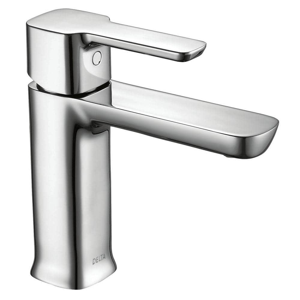 Chrome Modern Single-Hole Bathroom Sink Faucet